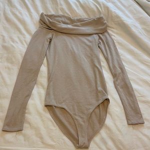 Wilfred Long sleeve off the shoulder bodysuit from Aritzia.